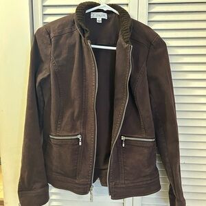 St. John SPORT Brown Zip-Up Denim Jacket - P/S